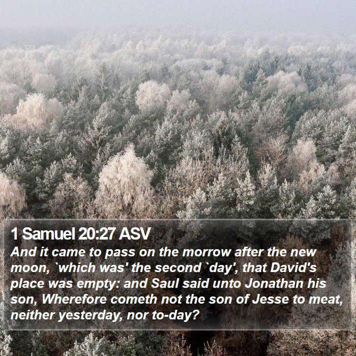 1 Samuel 20:27 ASV Bible Study