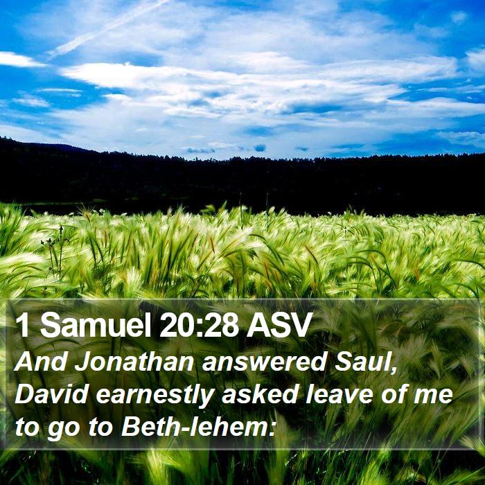 1 Samuel 20:28 ASV Bible Study