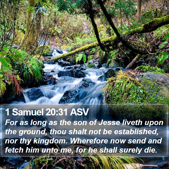 1 Samuel 20:31 ASV Bible Study