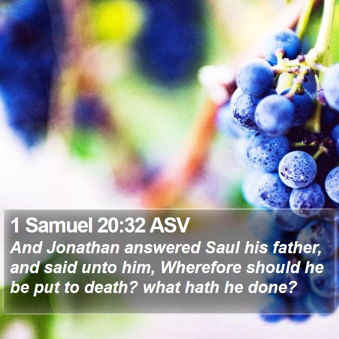 1 Samuel 20:32 ASV Bible Study