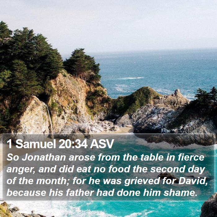 1 Samuel 20:34 ASV Bible Study