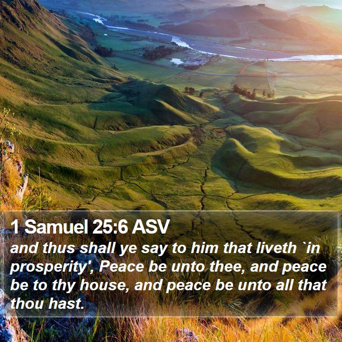 1 Samuel 25:6 ASV Bible Study