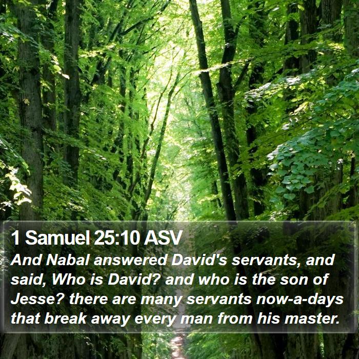 1 Samuel 25:10 ASV Bible Study