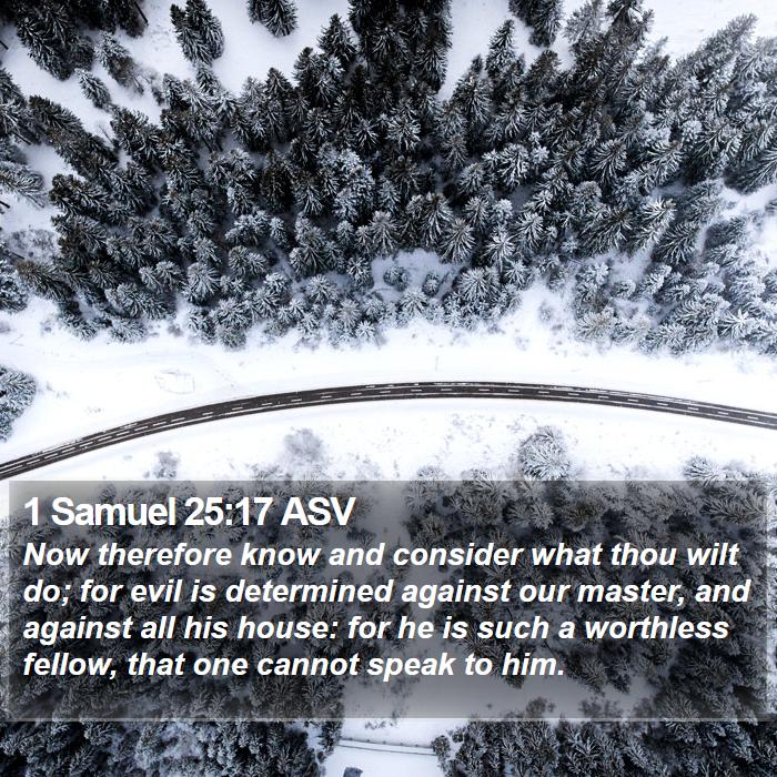 1 Samuel 25:17 ASV Bible Study