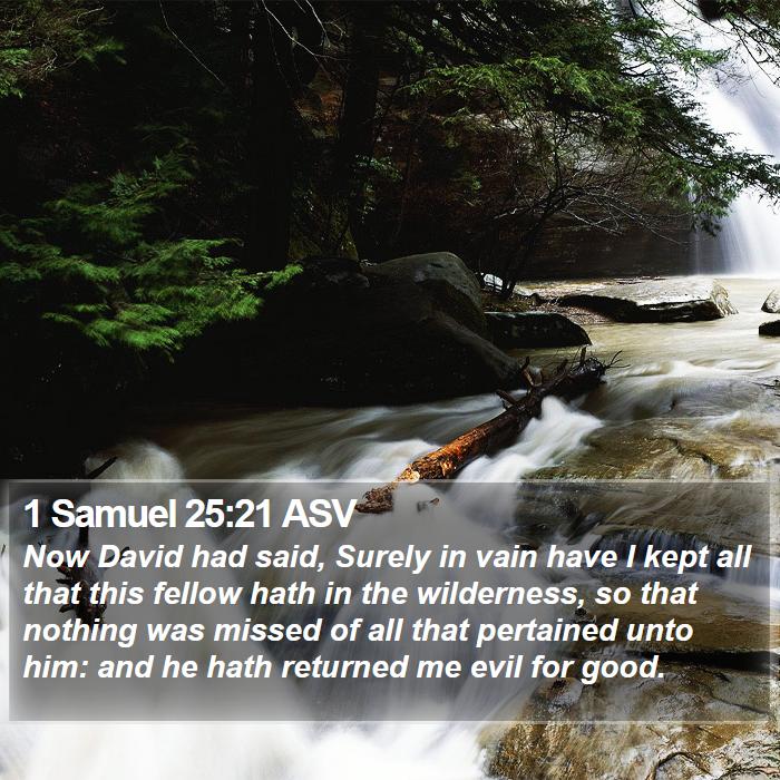 1 Samuel 25:21 ASV Bible Study