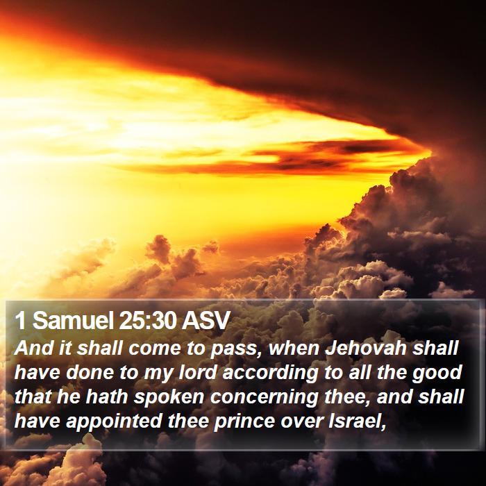 1 Samuel 25:30 ASV Bible Study