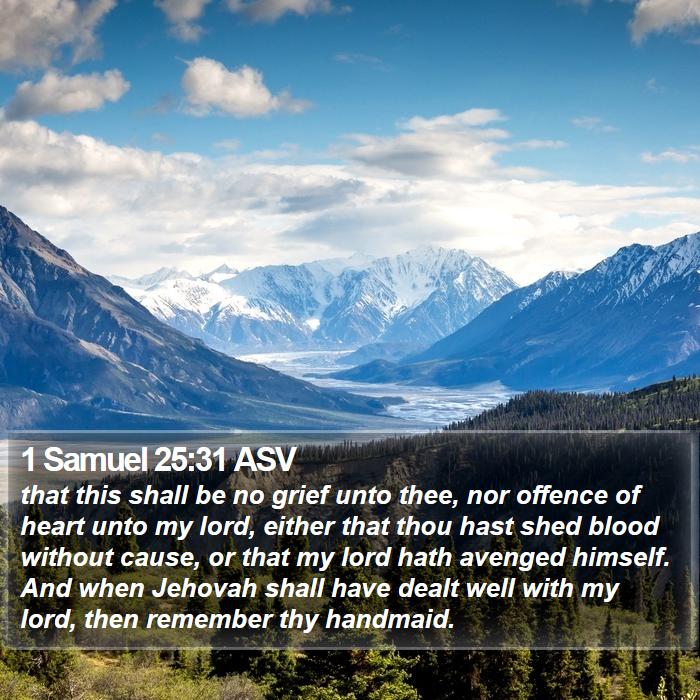 1 Samuel 25:31 ASV Bible Study