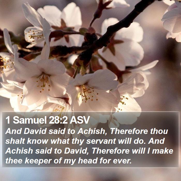 1 Samuel 28:2 ASV Bible Study