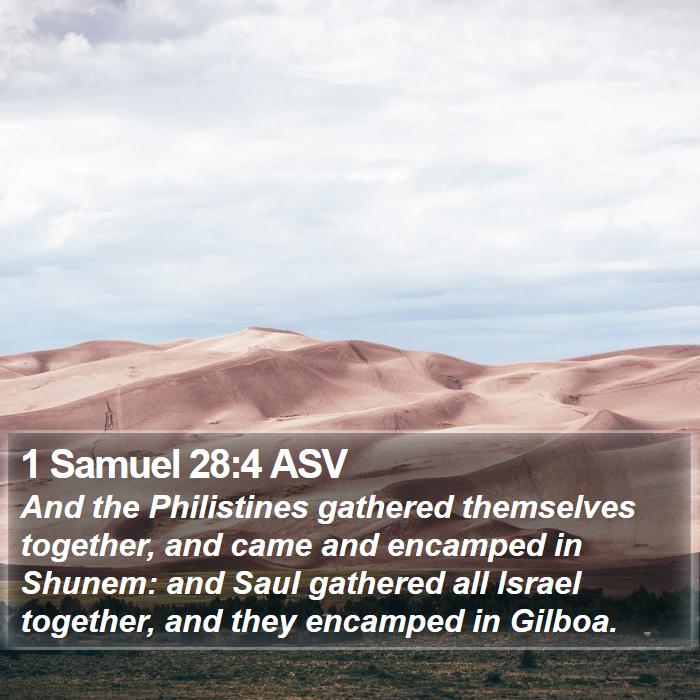 1 Samuel 28:4 ASV Bible Study