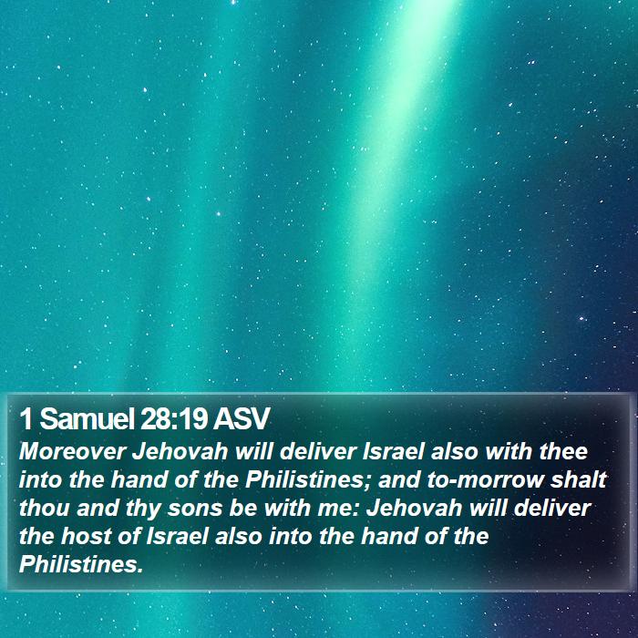 1 Samuel 28:19 ASV Bible Study