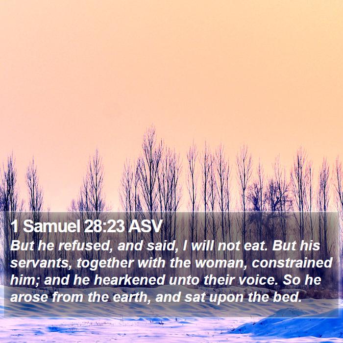 1 Samuel 28:23 ASV Bible Study