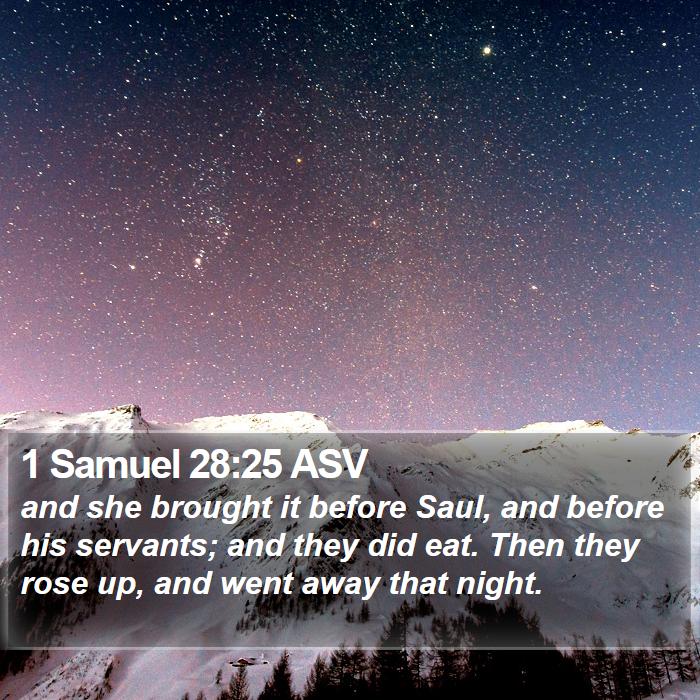 1 Samuel 28:25 ASV Bible Study