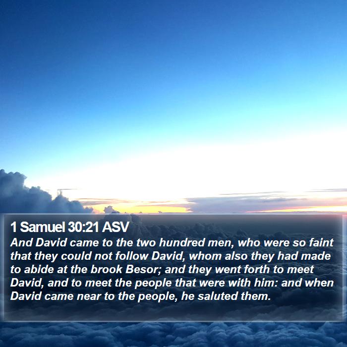 1 Samuel 30:21 ASV Bible Study