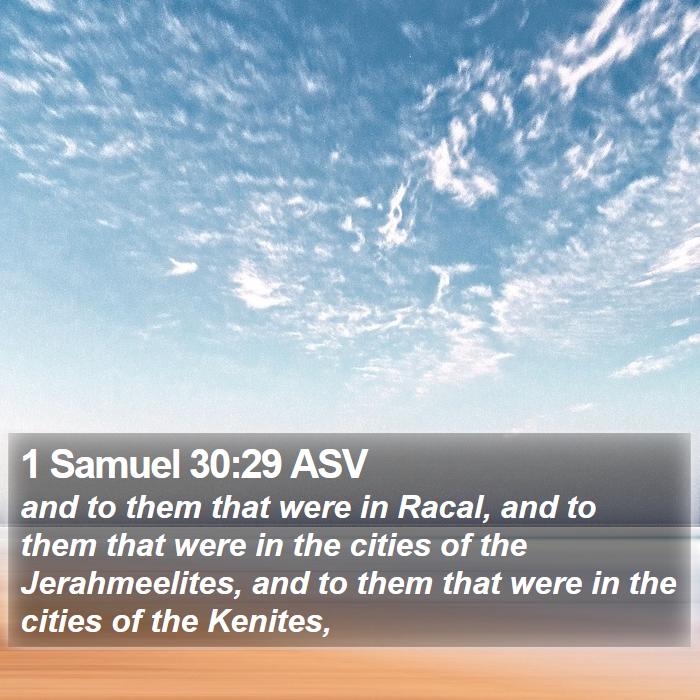 1 Samuel 30:29 ASV Bible Study