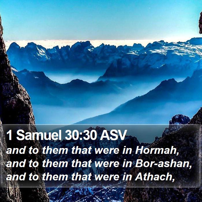 1 Samuel 30:30 ASV Bible Study