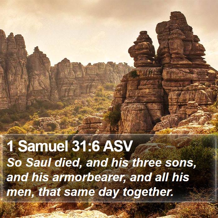 1 Samuel 31:6 ASV Bible Study