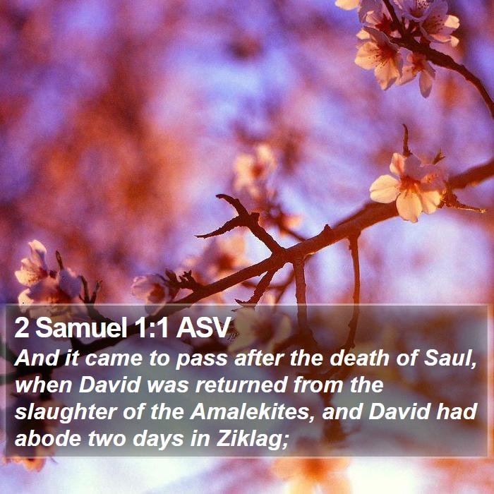 2 Samuel 1:1 ASV Bible Study