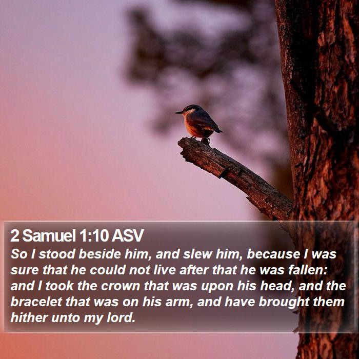 2 Samuel 1:10 ASV Bible Study