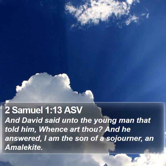 2 Samuel 1:13 ASV Bible Study