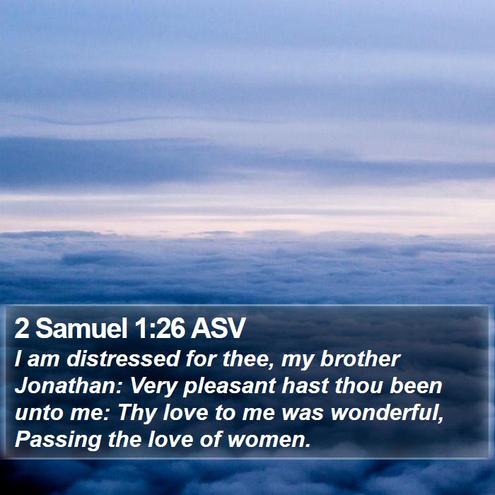 2 Samuel 1:26 ASV Bible Study