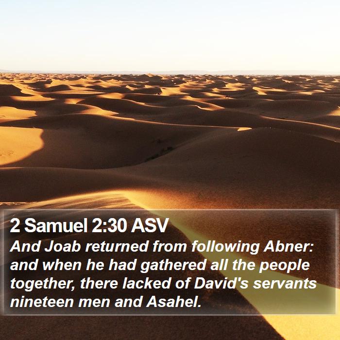 2 Samuel 2:30 ASV Bible Study