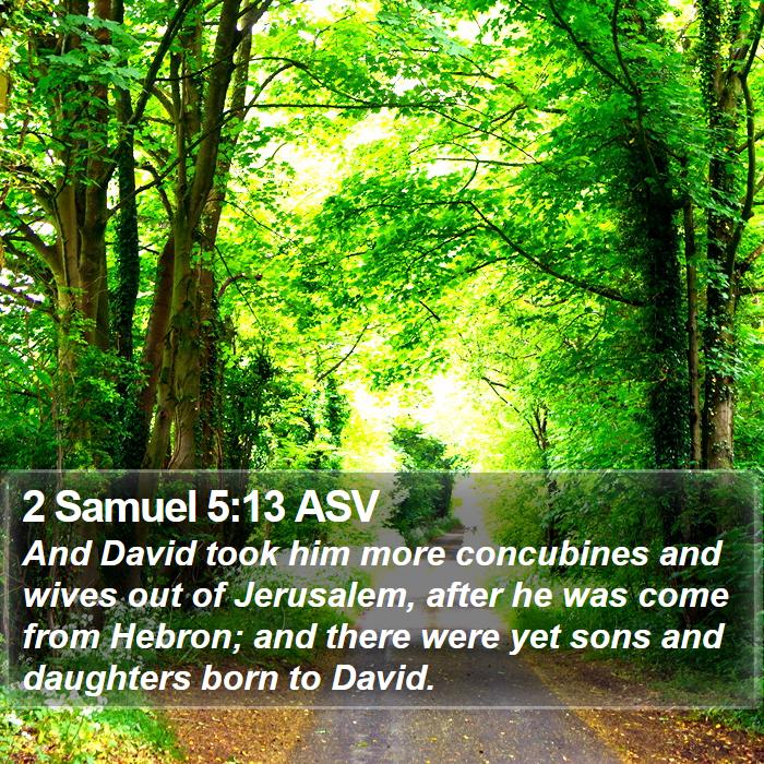 2 Samuel 5:13 ASV Bible Study