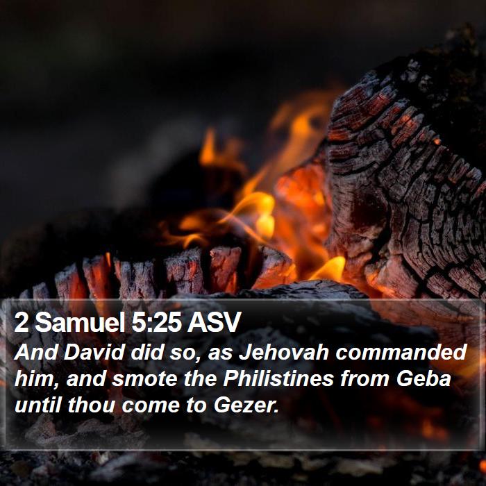 2 Samuel 5:25 ASV Bible Study