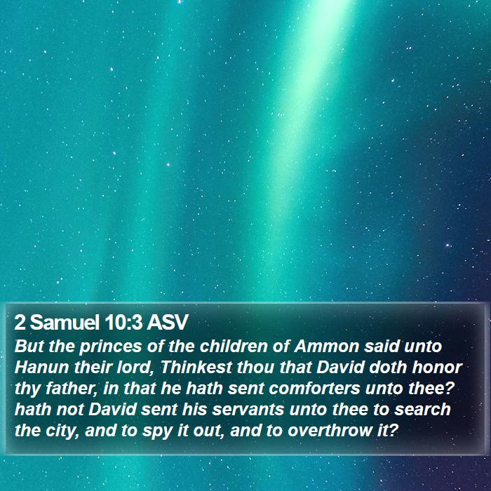 2 Samuel 10:3 ASV Bible Study