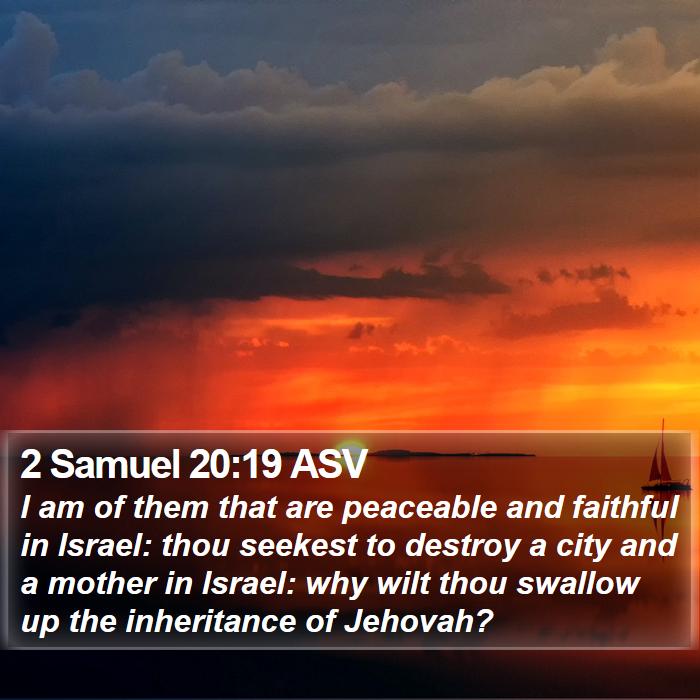 2 Samuel 20:19 ASV Bible Study