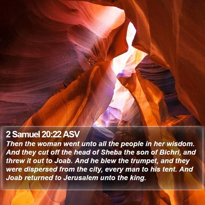 2 Samuel 20:22 ASV Bible Study