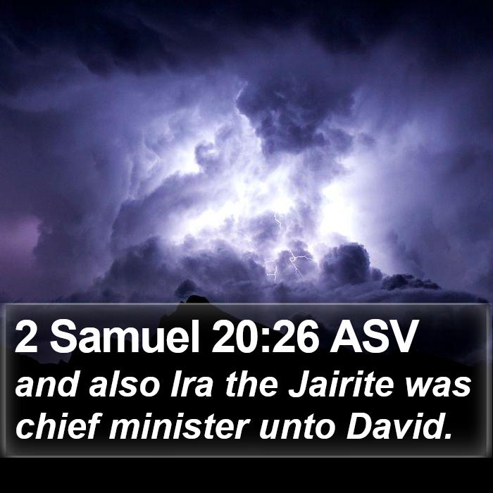 2 Samuel 20:26 ASV Bible Study