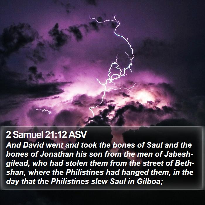 2 Samuel 21:12 ASV Bible Study