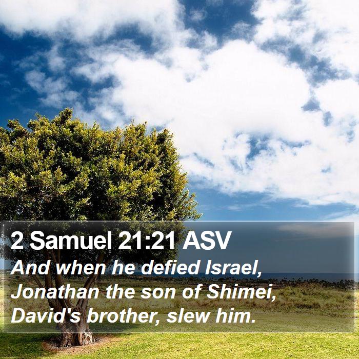 2 Samuel 21:21 ASV Bible Study