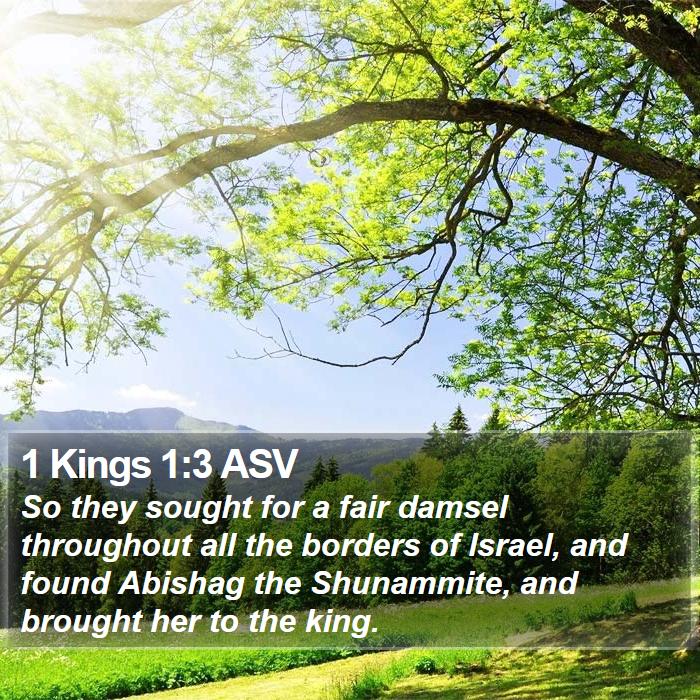 1 Kings 1:3 ASV Bible Study