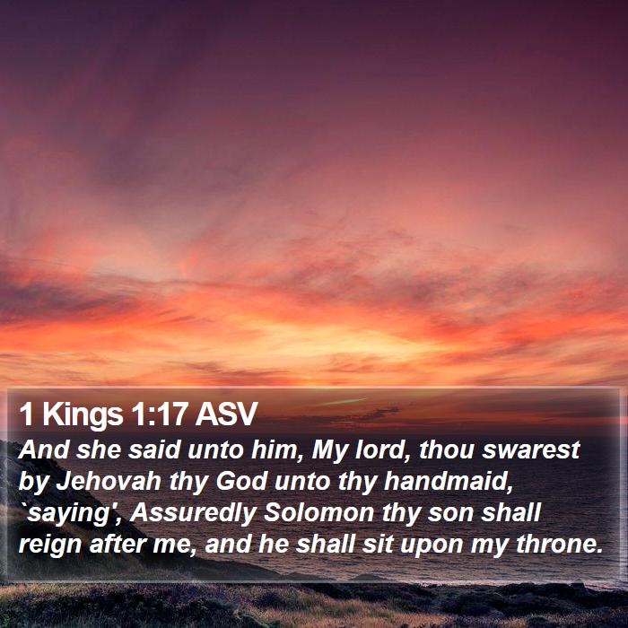 1 Kings 1:17 ASV Bible Study