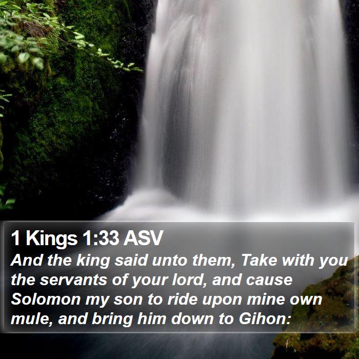 1 Kings 1:33 ASV Bible Study