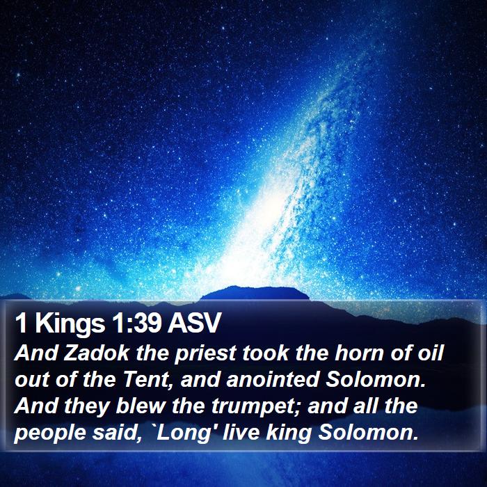 1 Kings 1:39 ASV Bible Study