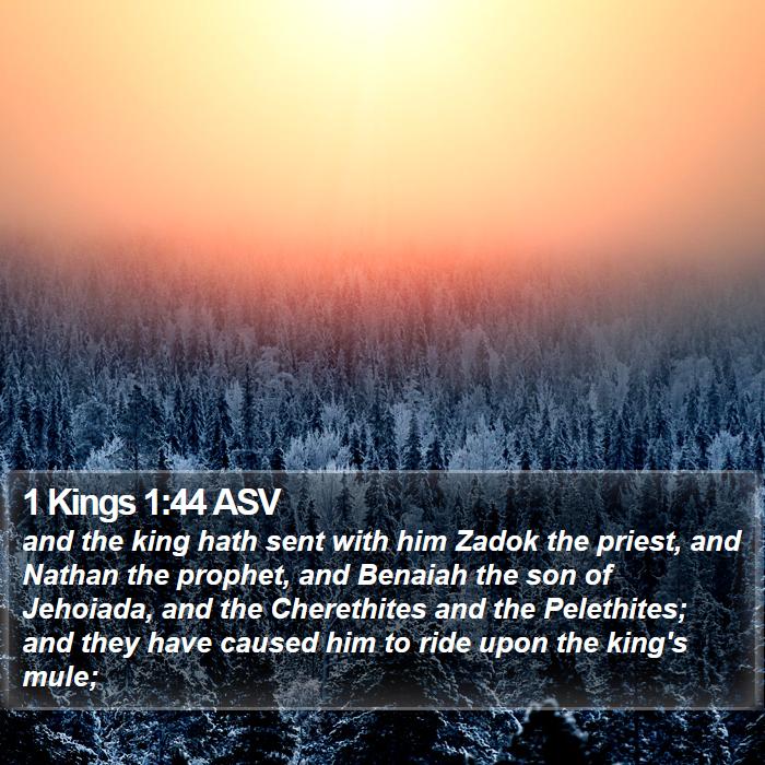 1 Kings 1:44 ASV Bible Study