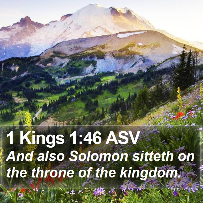 1 Kings 1:46 ASV Bible Study