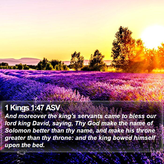 1 Kings 1:47 ASV Bible Study