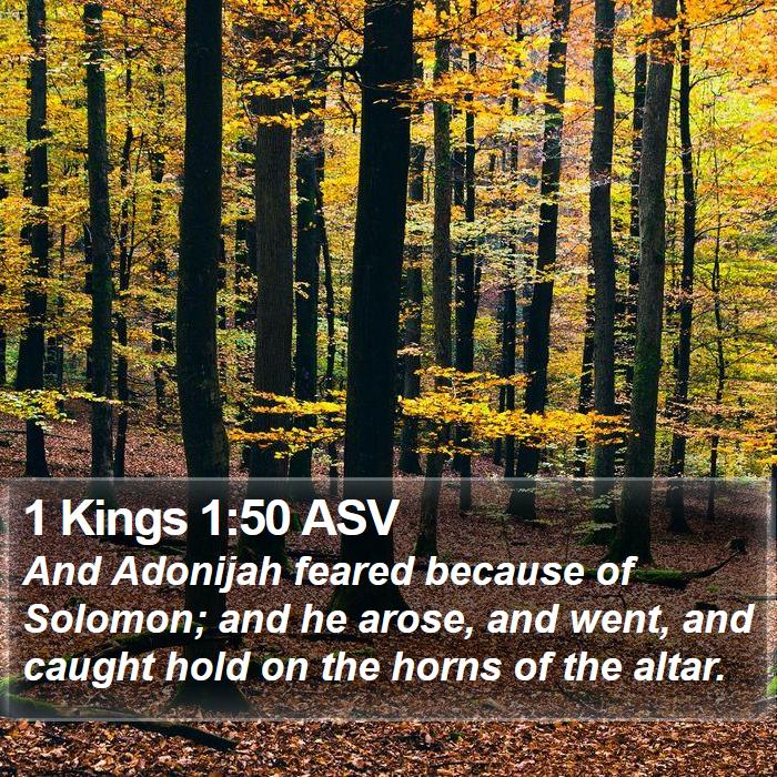 1 Kings 1:50 ASV Bible Study