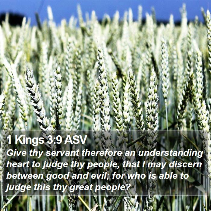 1 Kings 3:9 ASV Bible Study