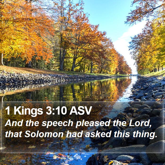 1 Kings 3:10 ASV Bible Study