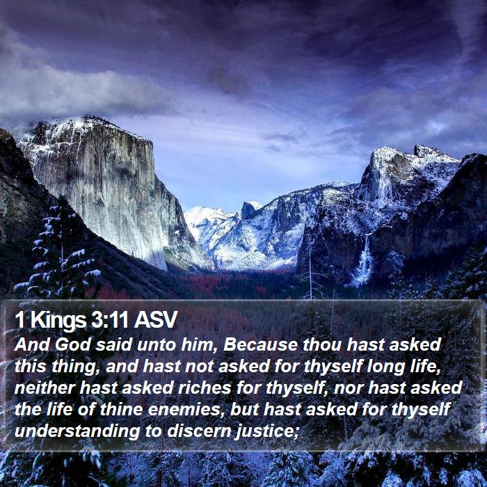 1 Kings 3:11 ASV Bible Study