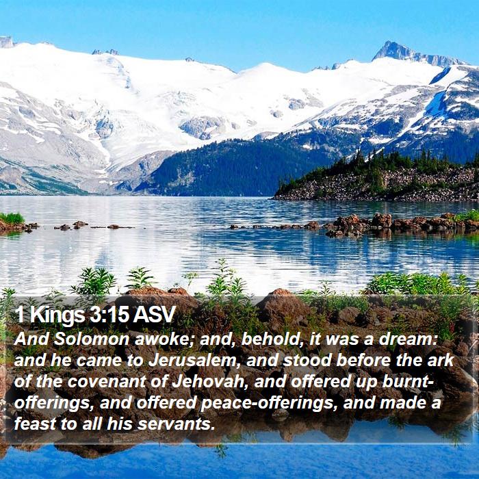 1 Kings 3:15 ASV Bible Study