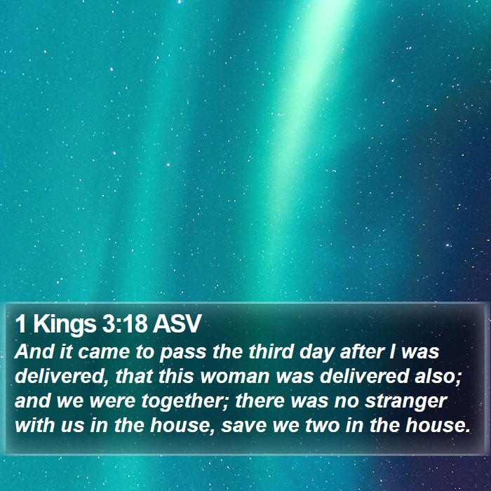 1 Kings 3:18 ASV Bible Study