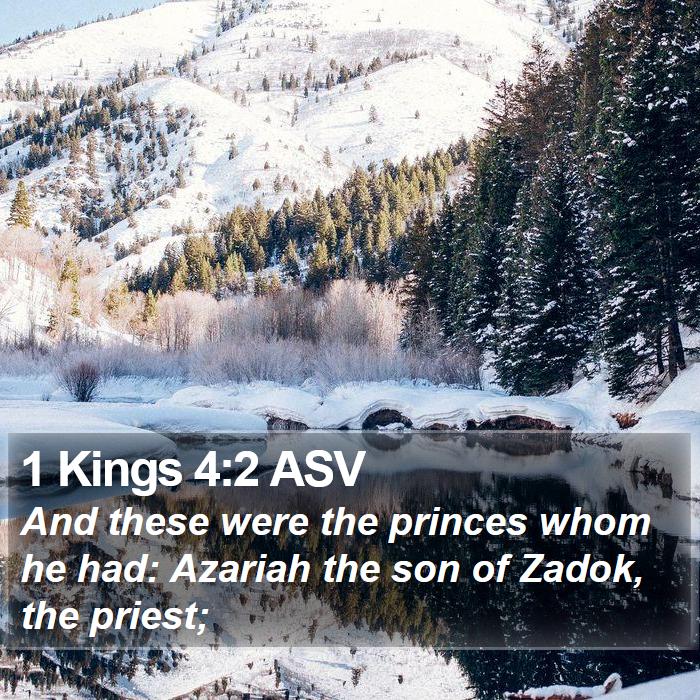 1 Kings 4:2 ASV Bible Study