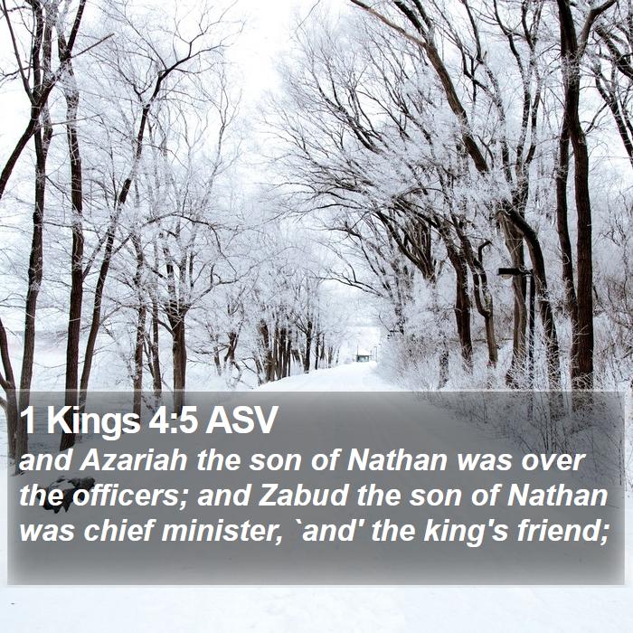 1 Kings 4:5 ASV Bible Study