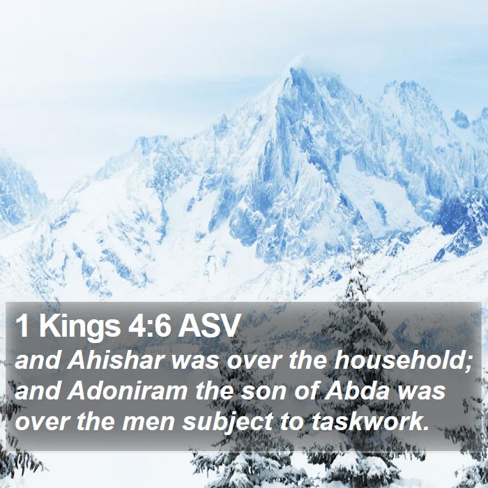 1 Kings 4:6 ASV Bible Study