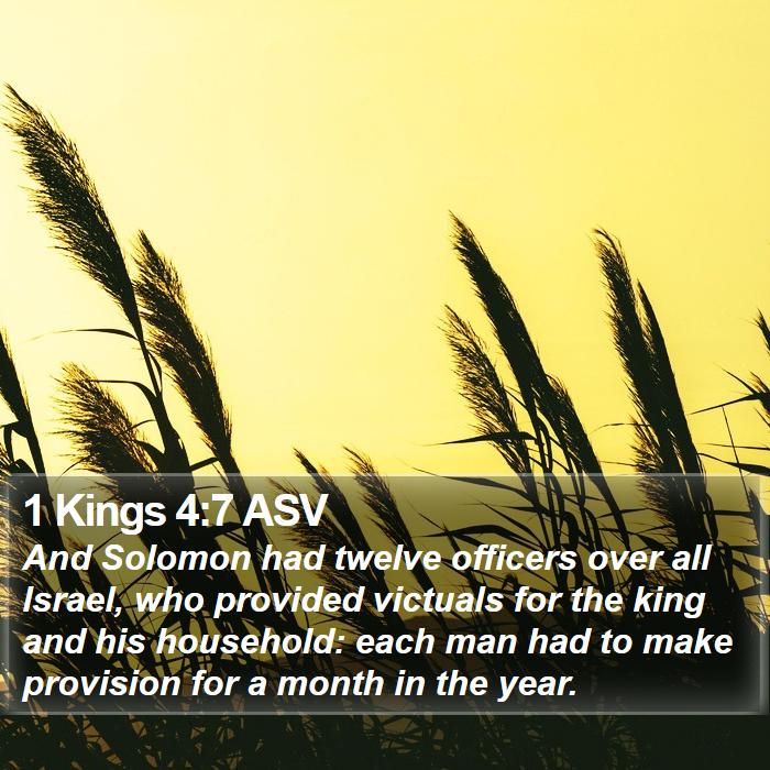 1 Kings 4:7 ASV Bible Study